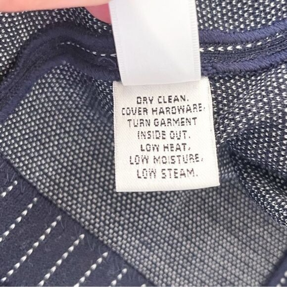 St. John Evening Navy blue striped Button Up Front Blaze 2 - Picture 7 of 8